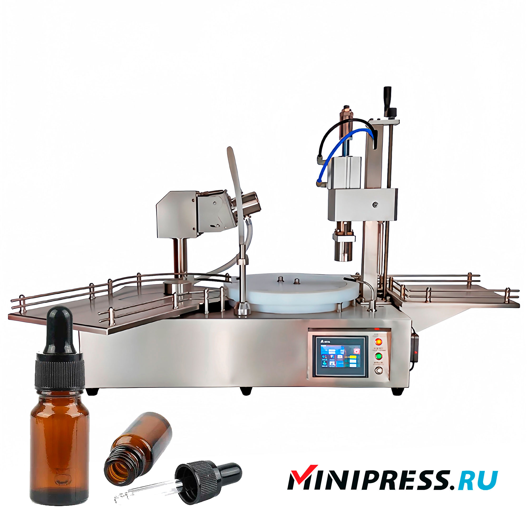 Ligne de remplissage et d'étiquetage de bouteilles en verre avec pipette GXL-35