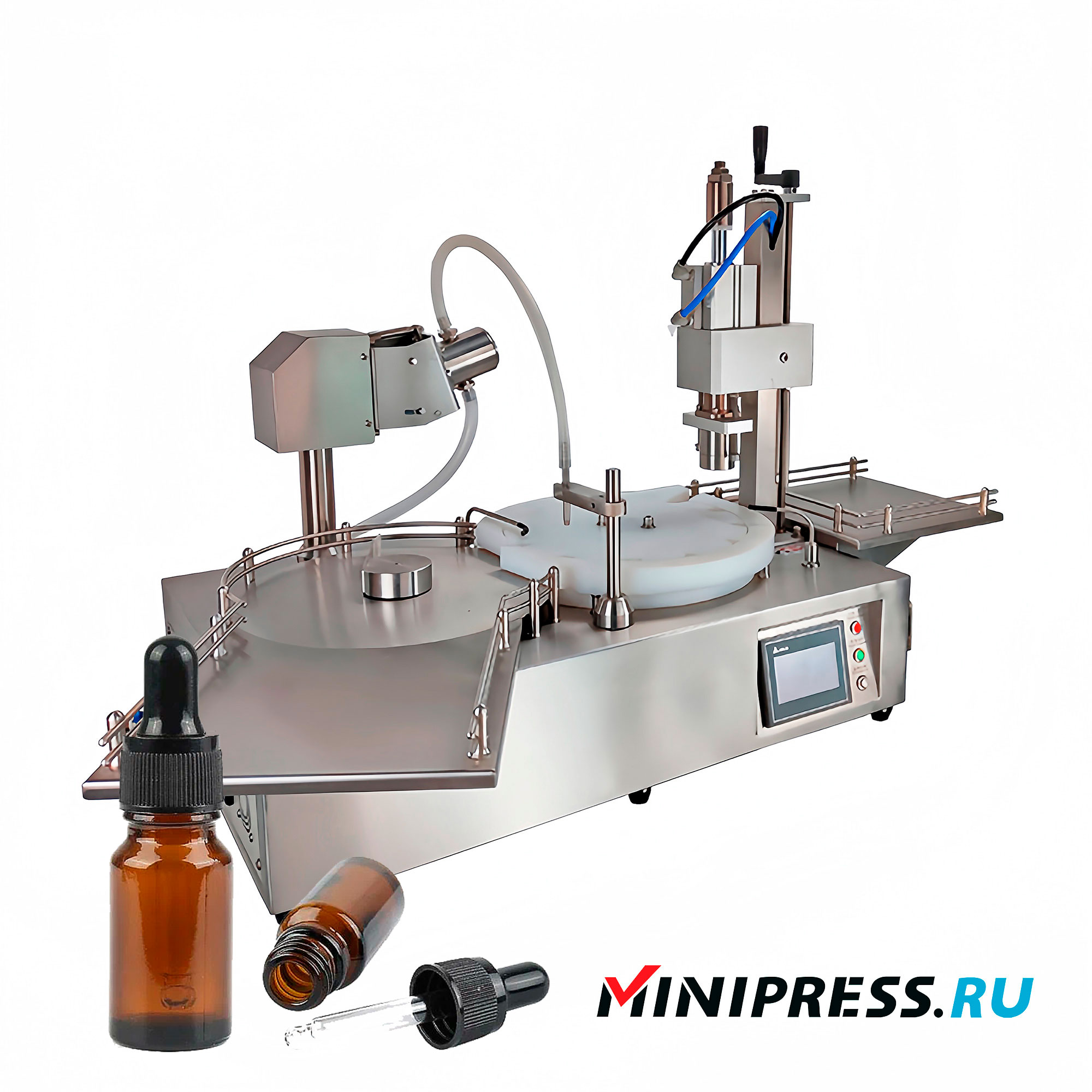 Ligne de remplissage et d'étiquetage de bouteilles en verre avec pipette GXL-35