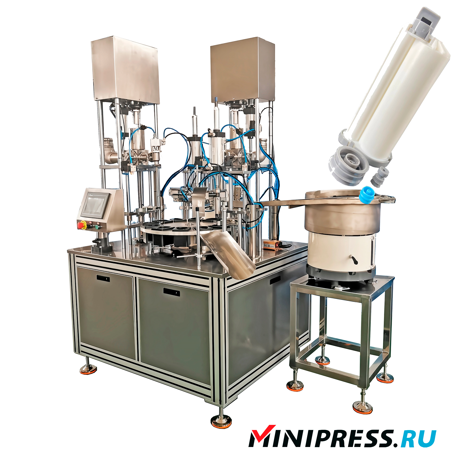 Ligne de remplissage semi-automatique pour colle bi-composant en tubes plastiques MN-02