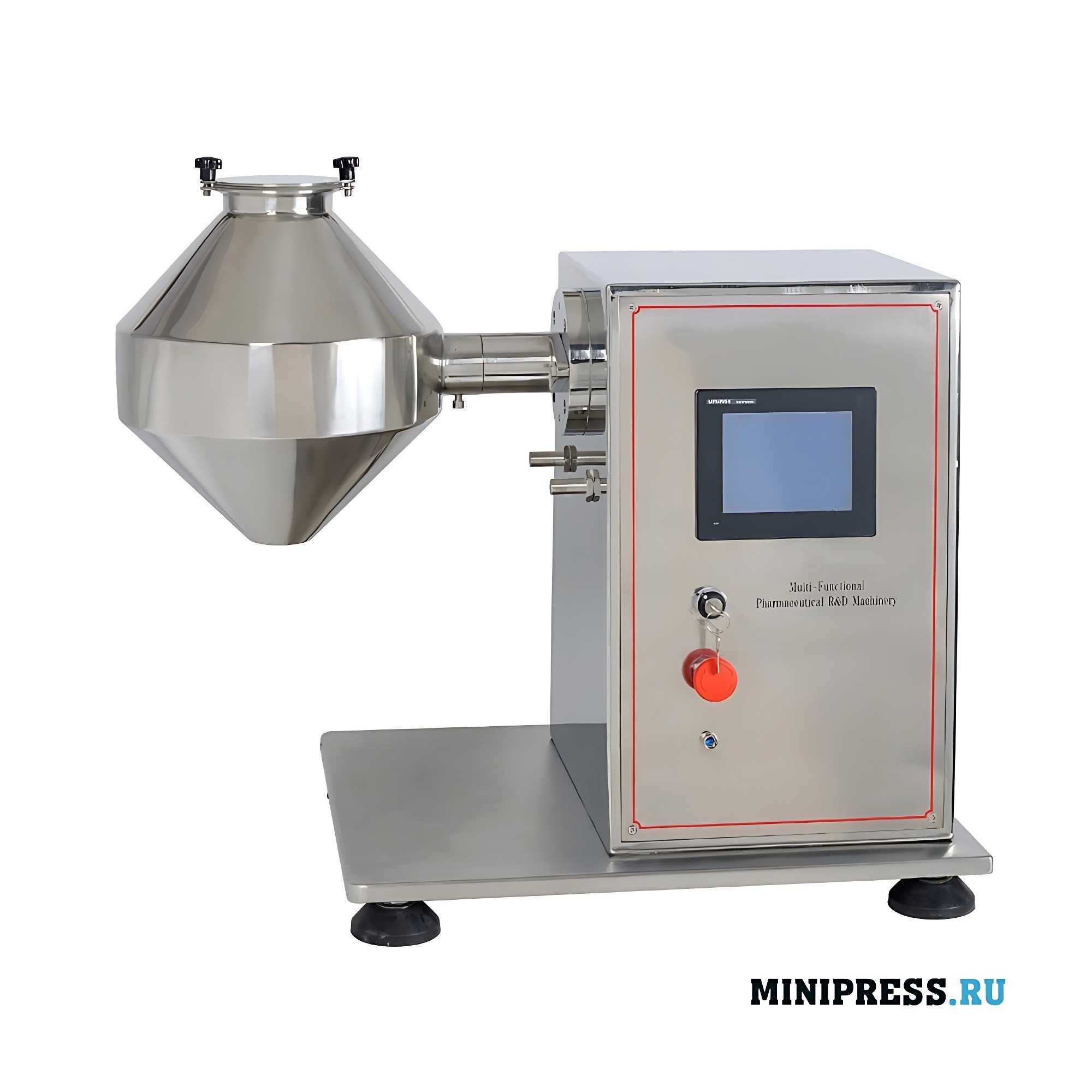 Equipamento Farmacêutico Experimental Multifuncional e Misturador de Pó de Cone Duplo UNQ 2