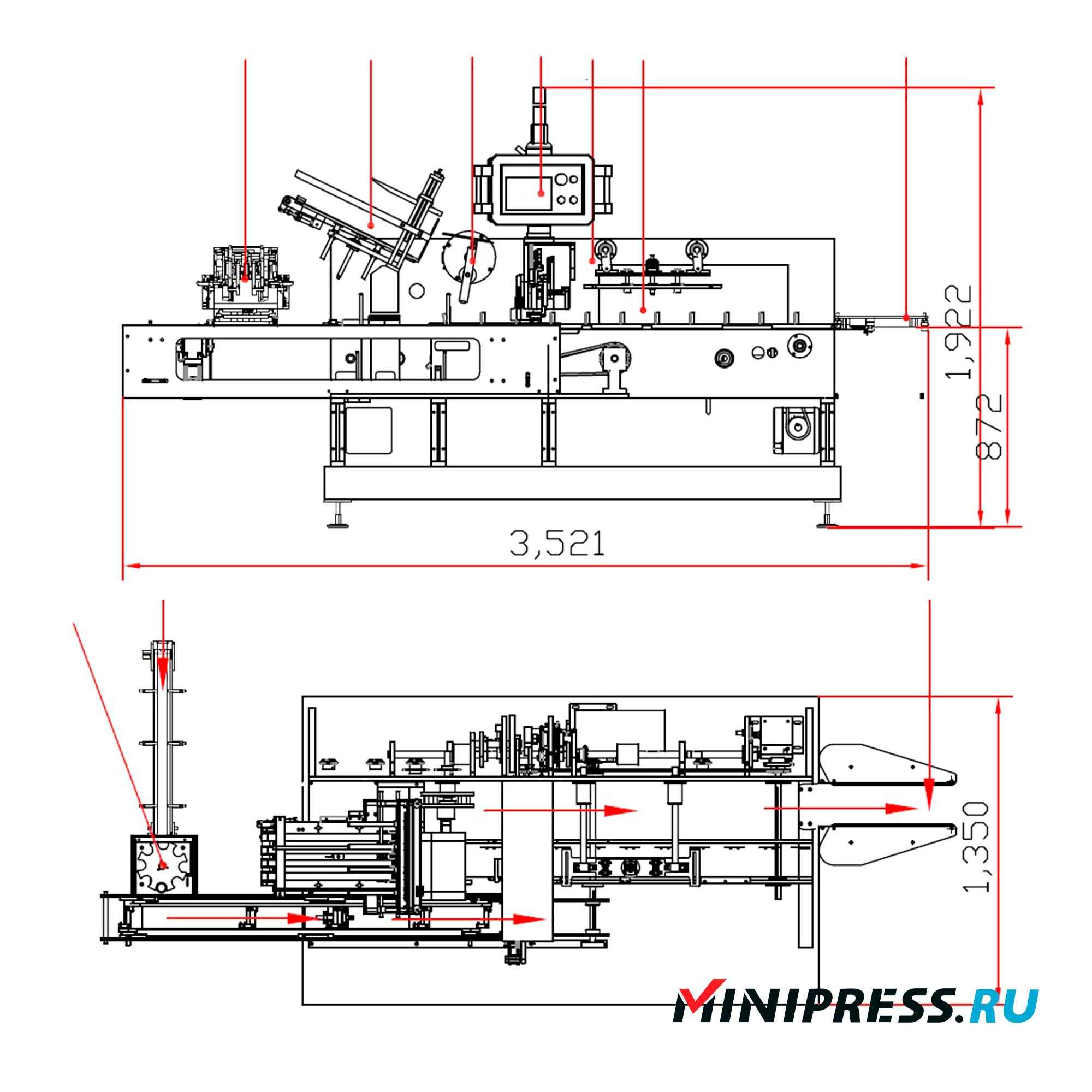 Горизонтальная автоматическая картонажная машина ZH-23