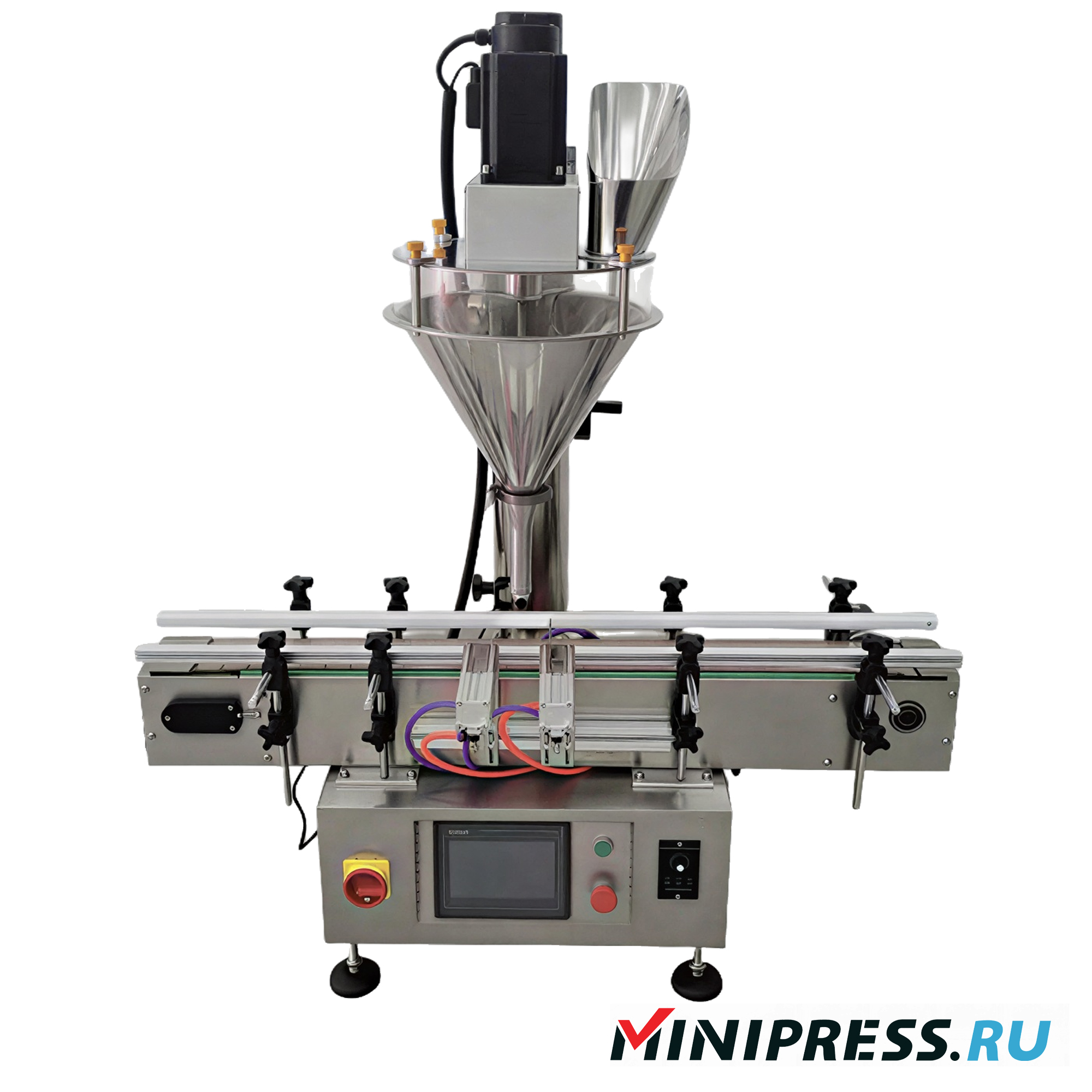Машина для дозирования и фасовки порошков с транспортером SP-16 Minipress.ru Машина для дозирования и фасовки порошков с транспортером SP-16