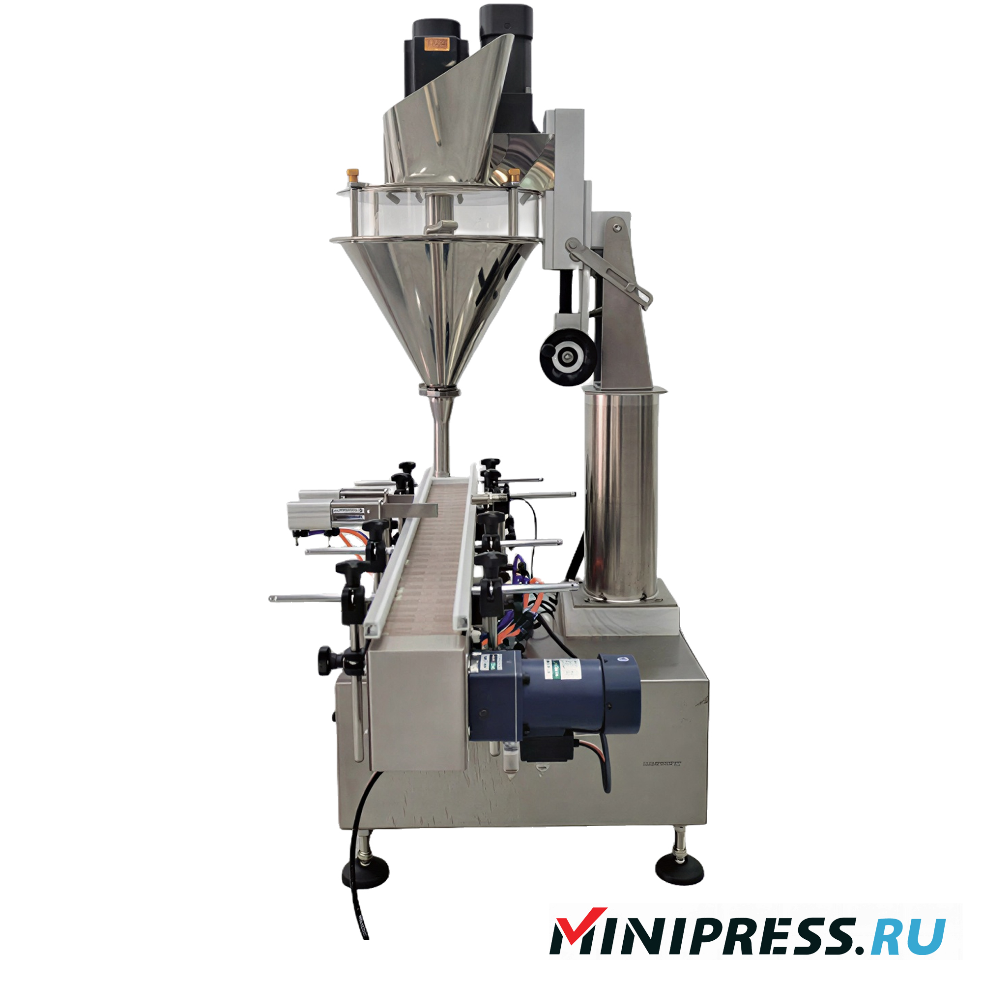 Машина для дозирования и фасовки порошков с транспортером SP-16 Minipress.ru Машина для дозирования и фасовки порошков с транспортером SP-16