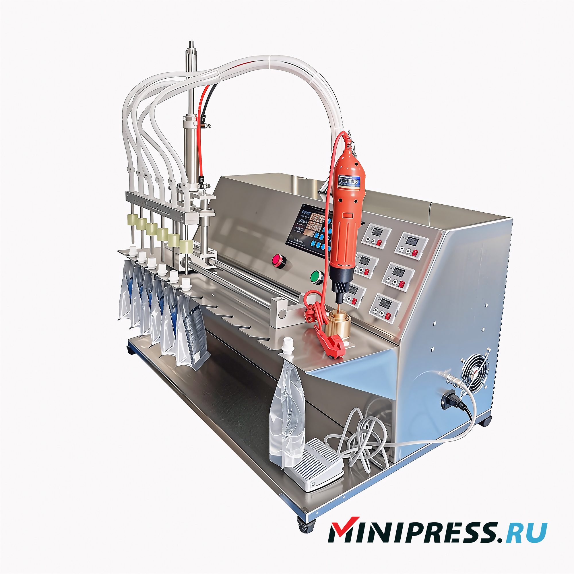 Настольная машина группового розлива в дойпак пакеты с винтовой крышкой RB-30