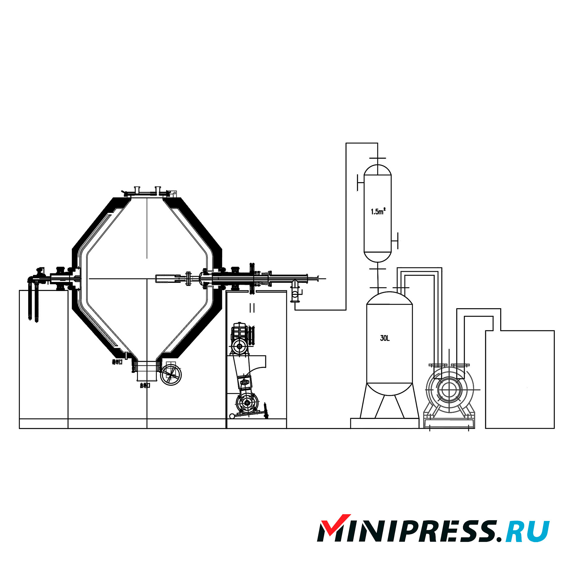 Вакуумный миксер для высушивания продукта с перемешиванием ZG-20