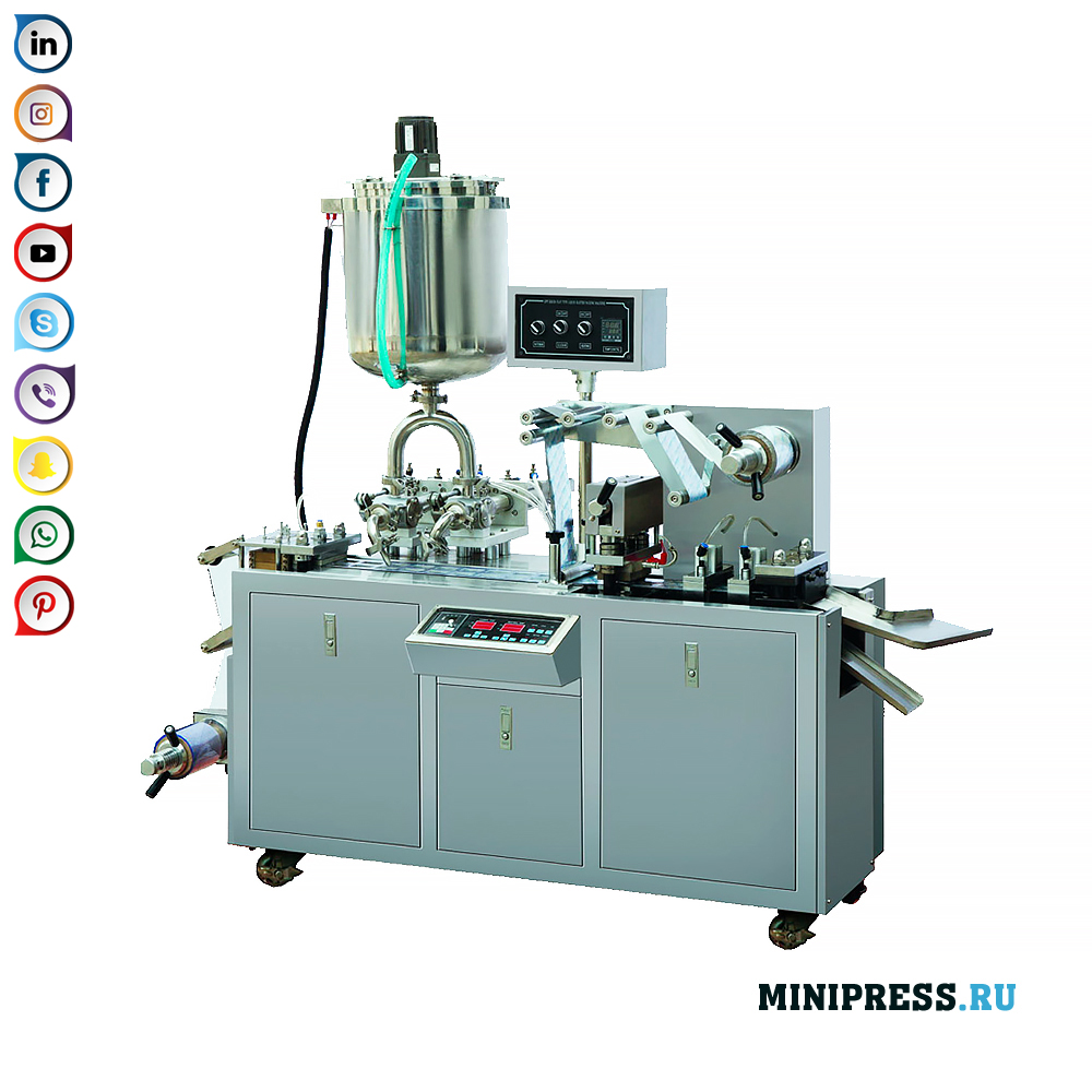 Equipment for packaging honey and liquid products in individual blisters
