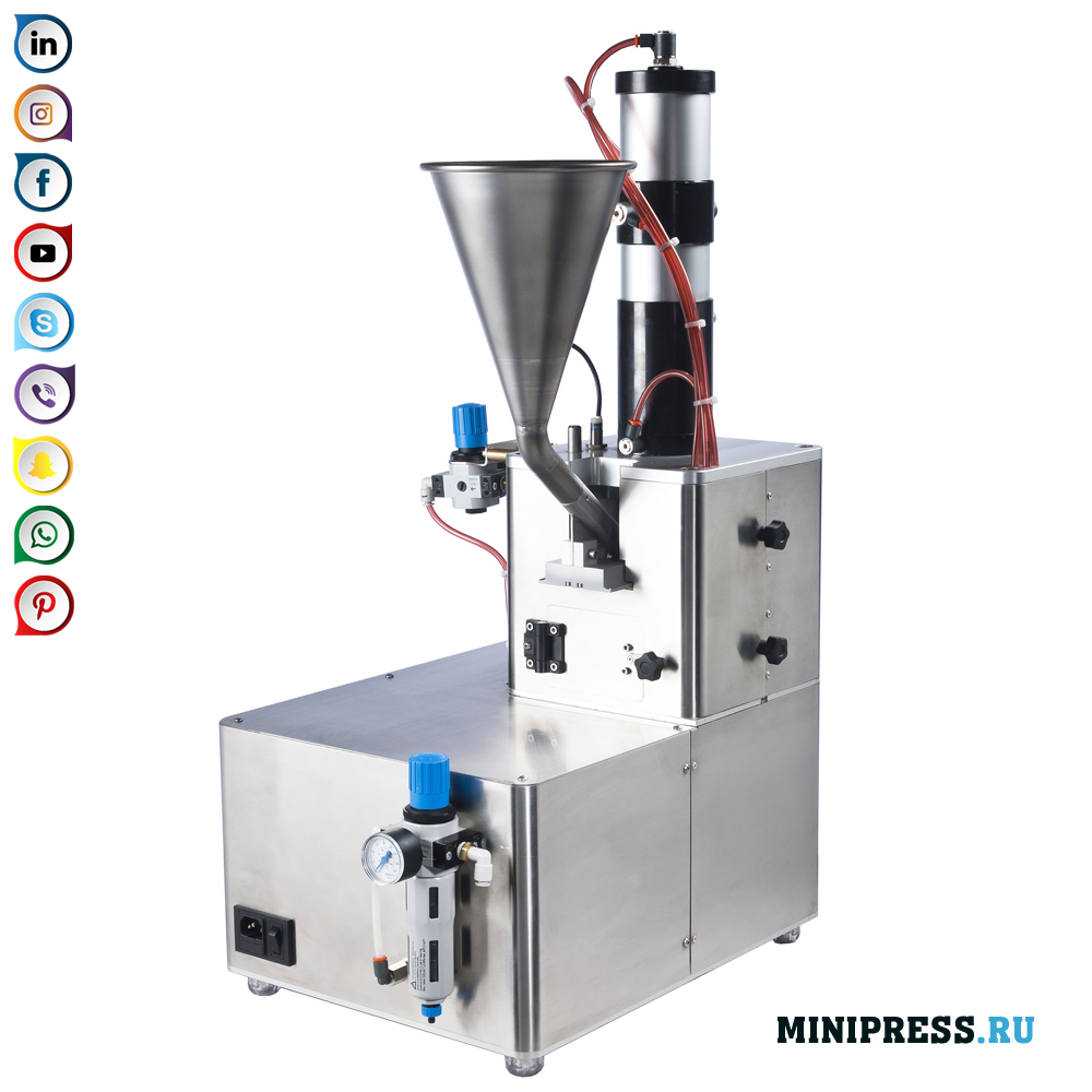 Pneumatic tablet press for tabletting powders