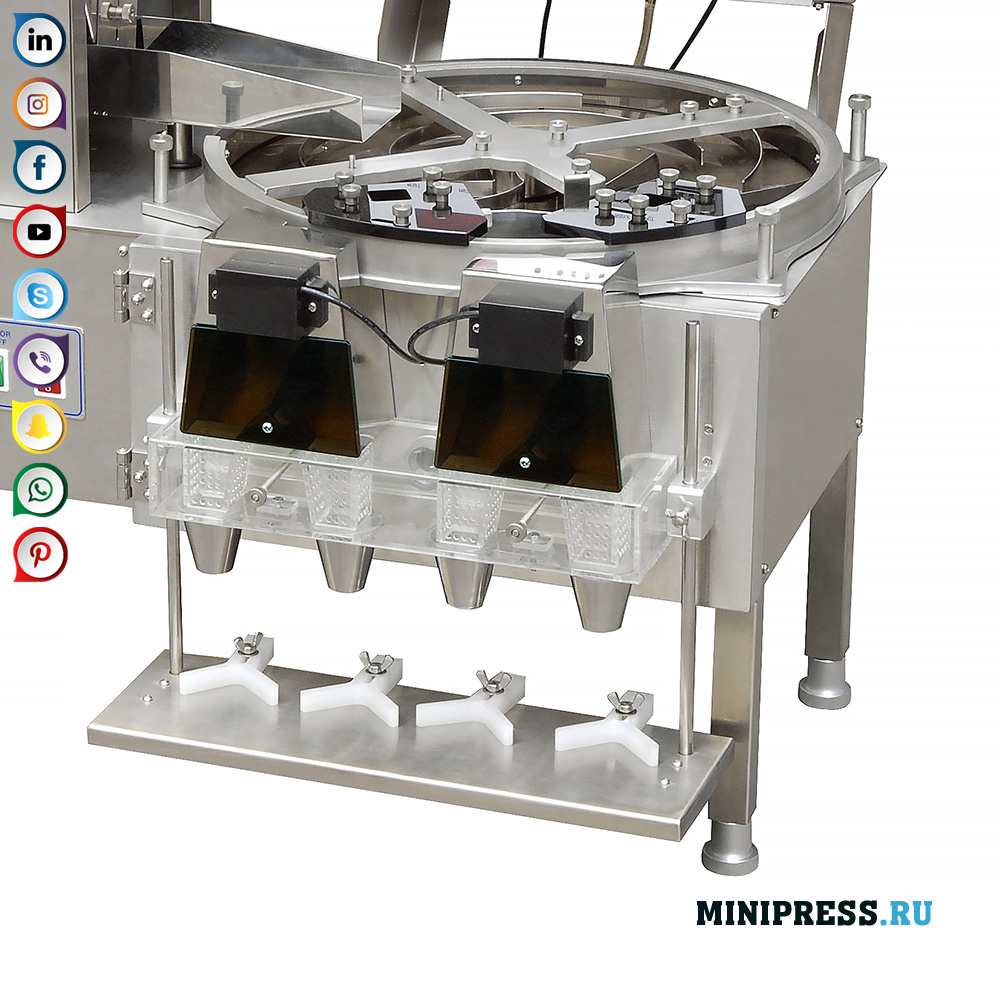 Pharmaceutical equipment for counting and filling gelatin capsules and tablets