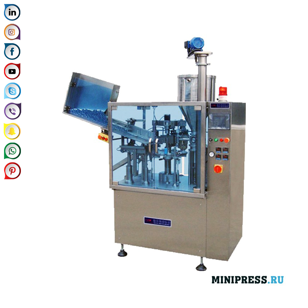 Automatic tube filling machine in plastic and laminated tubes